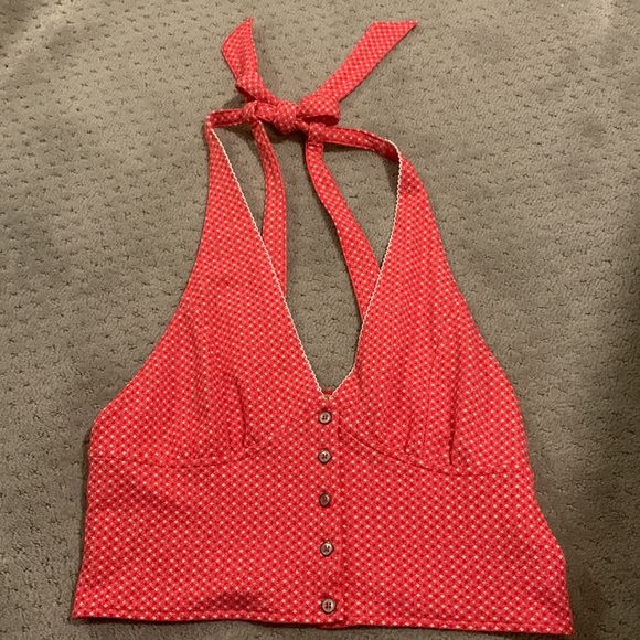 Free People Tops - free people red plaid halter top